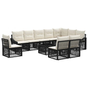 Set Divano da Giardino Regolabile 11 pcs Nero polyrattan 3436036