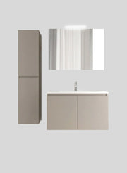Mobile da Bagno Sospeso con Lavabo 60 cm e Specchio Bali Two Tortora