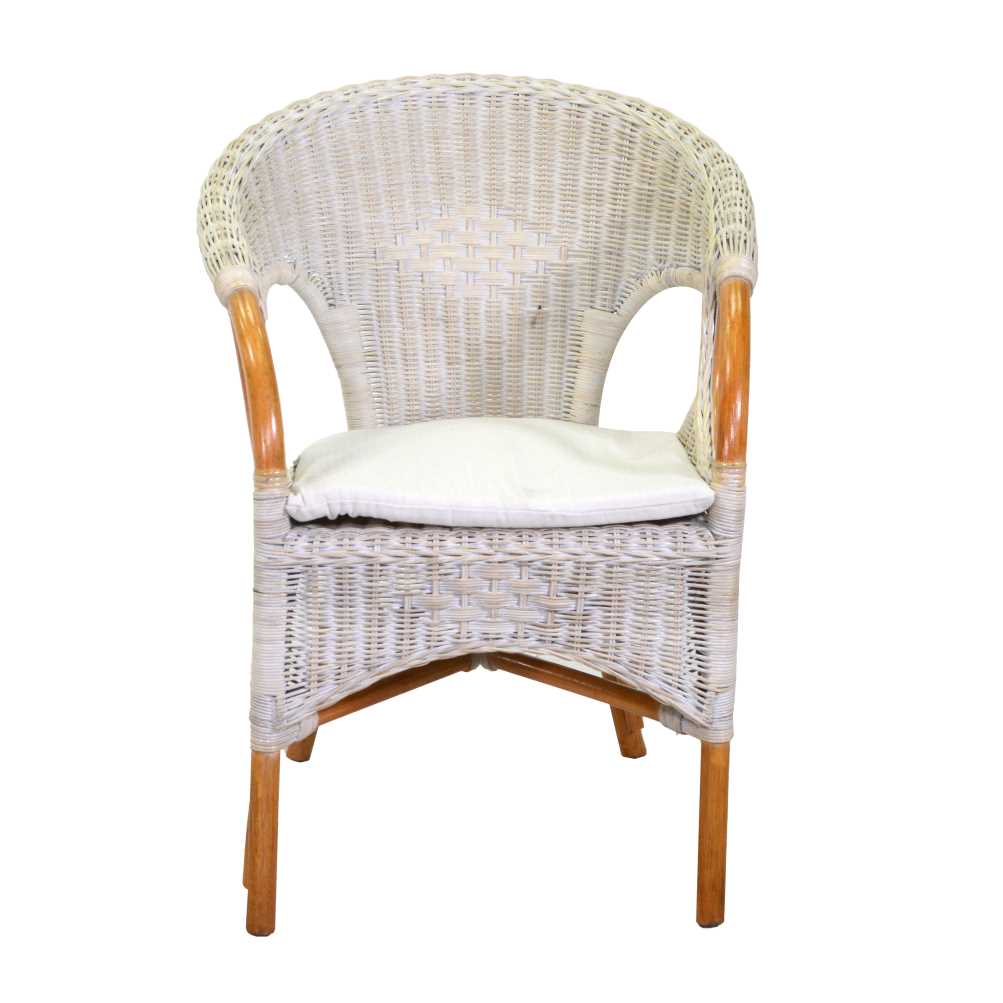 Poltrona da Giardino 60x60xh82 cm in Rattan Lucrezia Bianco