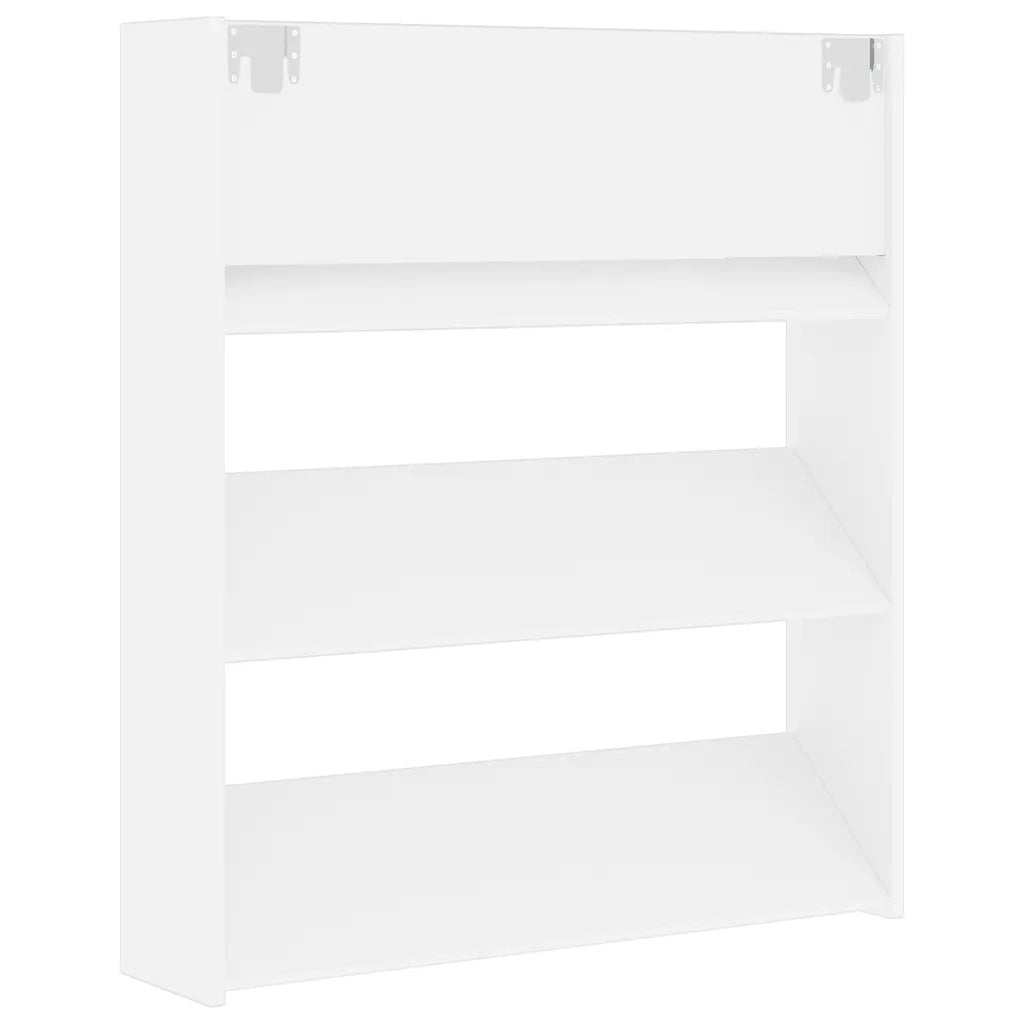 Scarpiera a Muro Bianca 80x18x90 cm in Legno Multistrato 806777