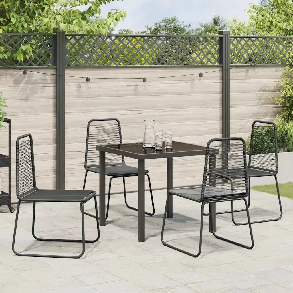 Set da Pranzo per Giardino 5 pcs Nero