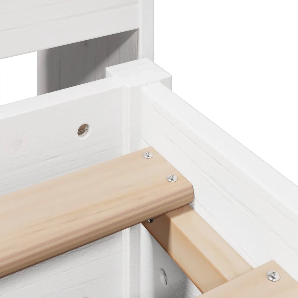 Letto Libreria senza Materasso Bianco 140x200 cm Legno di Pino 3323144