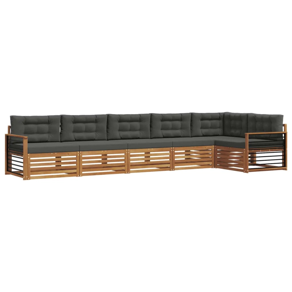 Set di divani da esterno con cuscino 6 pcs Naturale e Antracite 3373552
