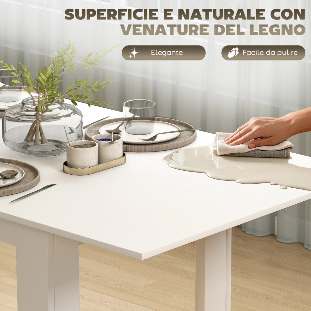 Tavolo da Pranzo Allungabile ¨C Minimal ¨C Bianco 140-180x80 cm
