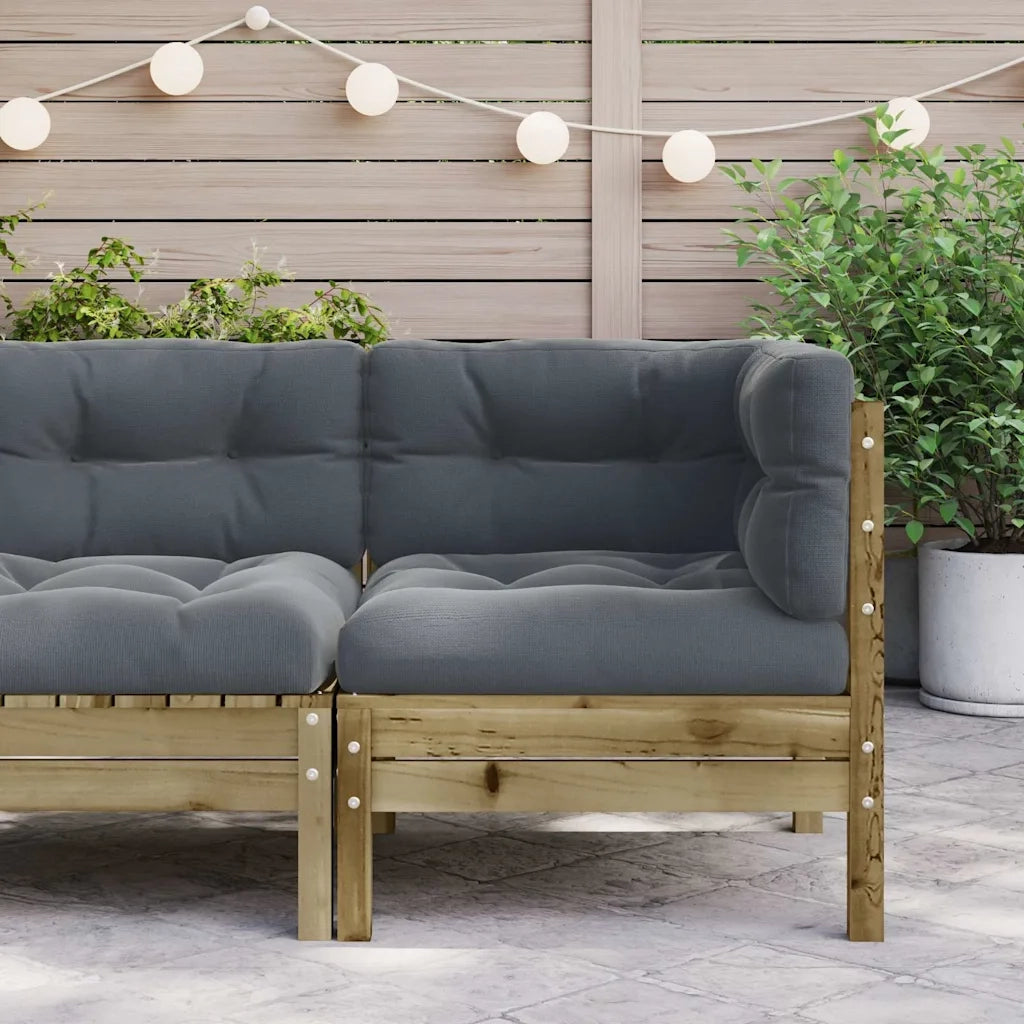 Divano Angolare da Giardino con Cuscini Legno Impregnato Pino 838152