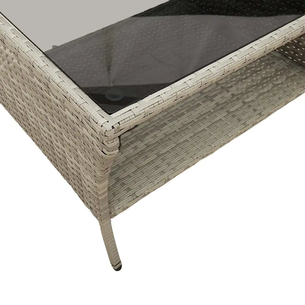 Set Divano da Giardino 6pz con Cuscini Grigio Chiaro Polyrattan