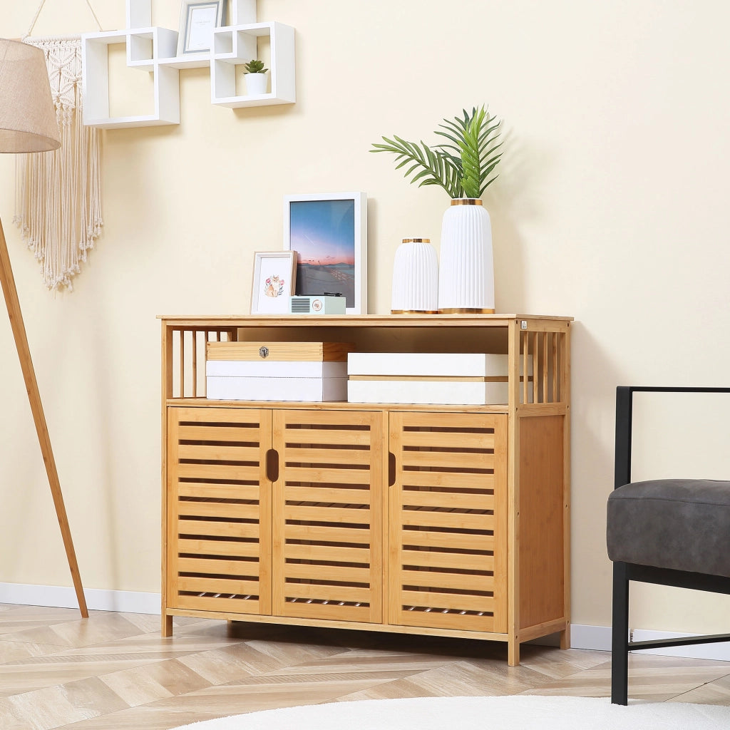 Armadio a 3 ante in bamb¨´ ¨C zephmum ¨C naturale 100x35x82 cm