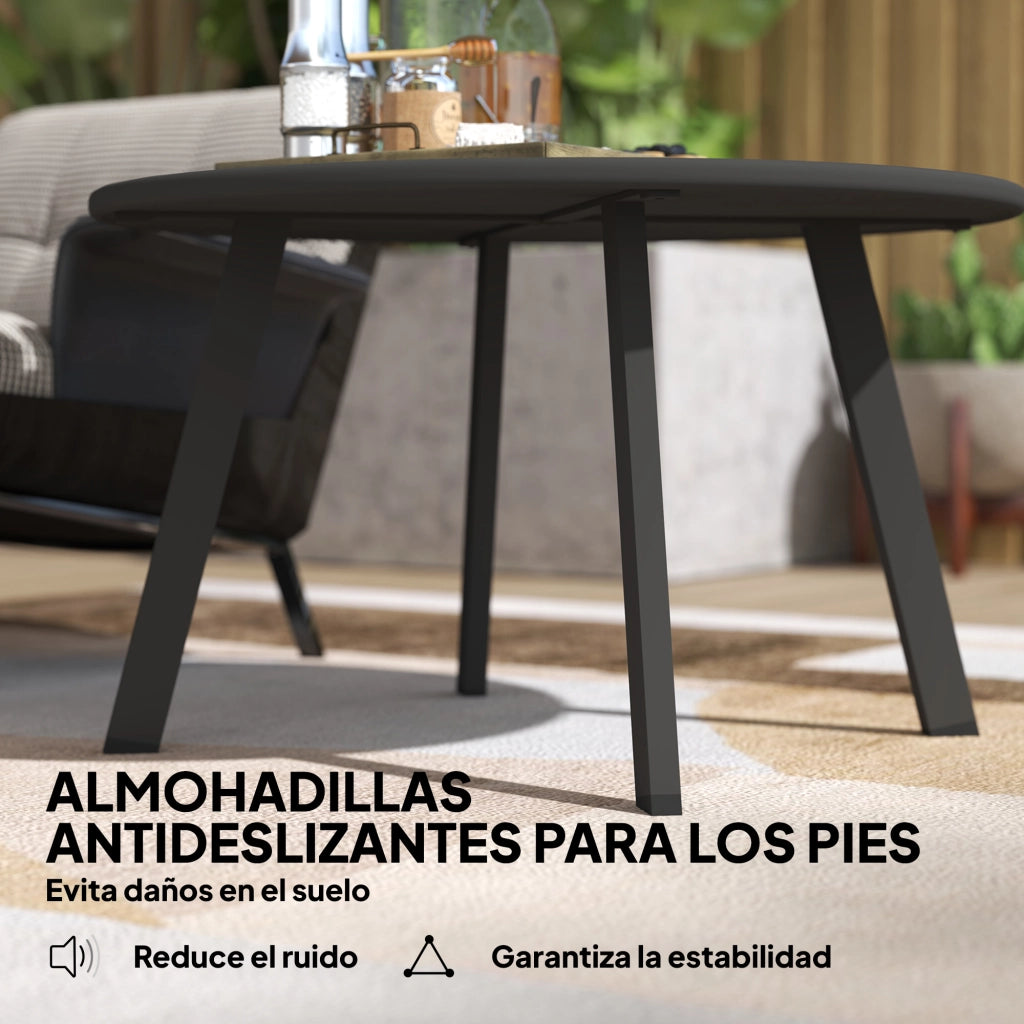 Tavolino da caff¨¨ rotondo in metallo ¨C zephmum ¨C grigio ?70x42 cm