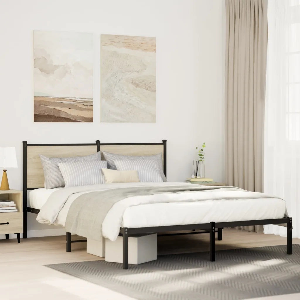Giroletto senza Materaso in Metallo Rovere Sonoma 140x190 cm 4007716