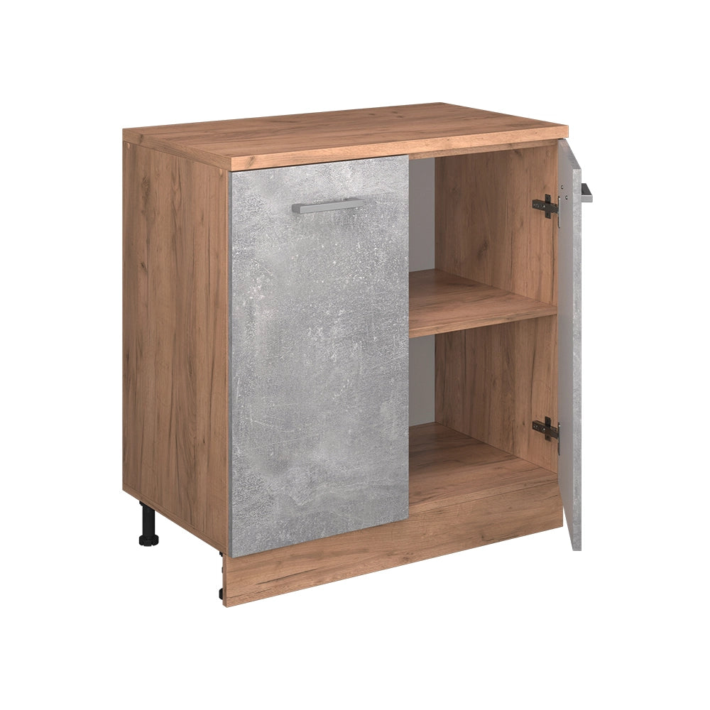 Mobile per mansarda Rion Calcestruzzo/Rovere dorato 80 x 83.8 cm senza inclinazione con 2 ante Vicco