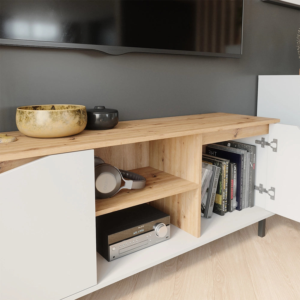 Vicco Mobile tv Bianco/Artisan 150 x 60 cm con 2 porte