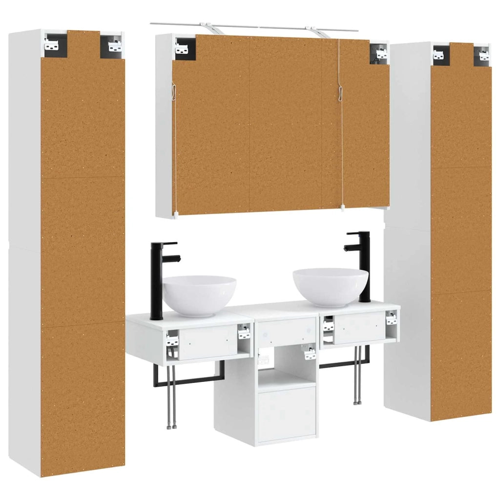 Set di mobili per il bagno 6 pcs Bianco 3407175