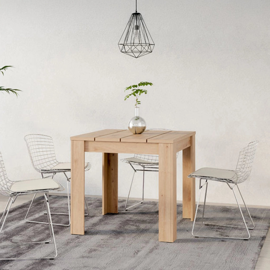 Trosa, Tavolo Fisso 6 Posti, 80x80x76h cm Marrone Rovere Nodi