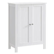 Mobiletto da bagno 60 x 30 x 80 cm con 2 ante a battente 3 scomparti divisori removibili bianco 12_0006476