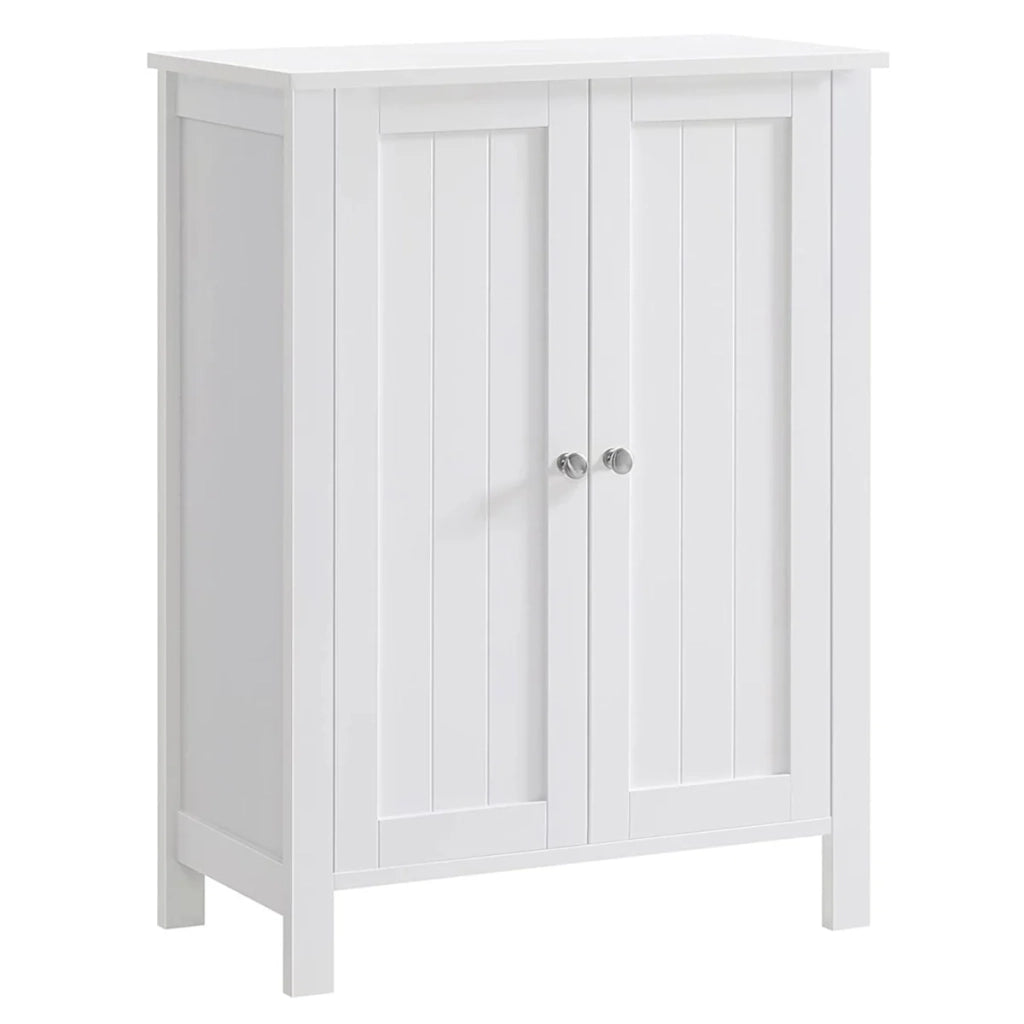 Mobiletto da bagno 60 x 30 x 80 cm con 2 ante a battente 3 scomparti divisori removibili bianco 12_0006476