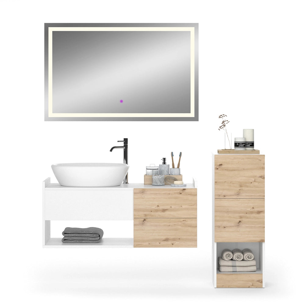 Vicco Set di mobili da bagno Bianco 3 parti, con mobile midi
