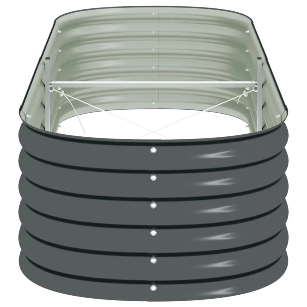 Letto Rialzato Giardino 240x80x44 cm in Acciaio Zincato Grigio