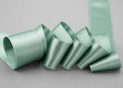 Fascia a doppia faccia in seta verde 25m, confezione per decorazioni natalizie.