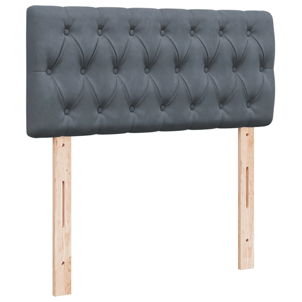 Giroletto a Molle con Materasso Grigio Scuro 90x190 cm Velluto 3286193