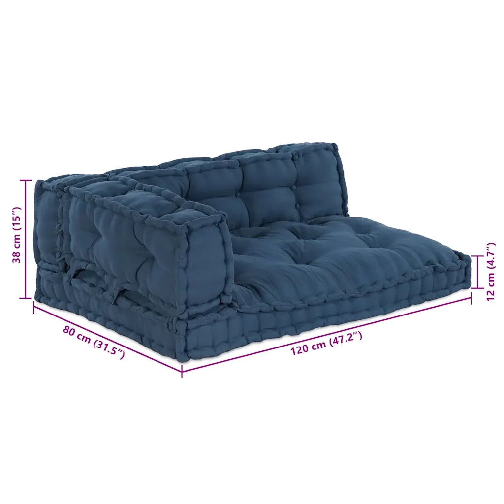 Cuscino per Divano Pallet 3 pz | Cuscini per sedie Indaco 120 x 80 x 38 cm Tessuto