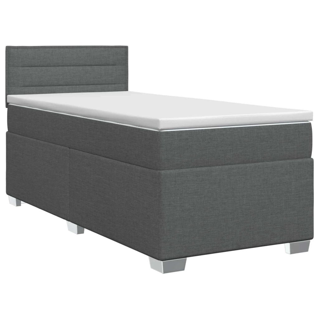 Letto box spring con materasso Grigio Scuro 80 x 200 cm Tessuto 3450342