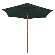 Ombrellone 270x270 cm con Palo in Legno Verde 42961