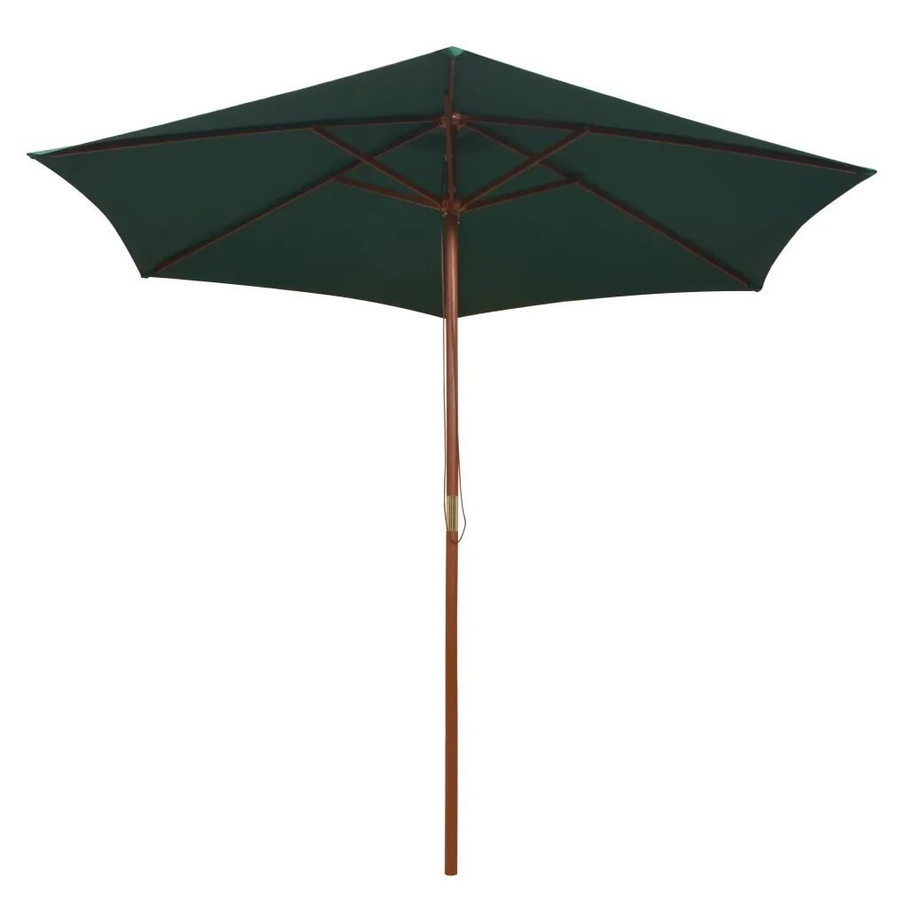 Ombrellone 270x270 cm con Palo in Legno Verde 42961