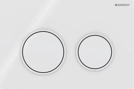 PLACCA DI COMANDO OMEGA 20 DOPPIO TASTO BIANCO BIANCO OPACO GEBERIT 115.085.11.1