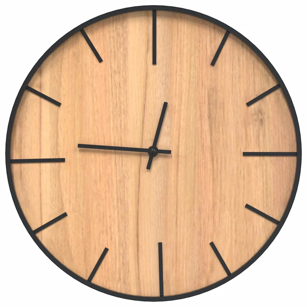 vidaXL Orologio a Parete Marrone Ø39 cm in Ferro e Legno Multistrato
