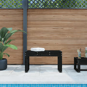 Panca da Giardino-Sgabello-Panca da esterno Nera 80x38x45 cm in Legno Massello di Pino