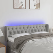 Testiera-Testata Decorativa Grigio Chiaro a LED 147x16x78/88 cm in Tessuto 840420