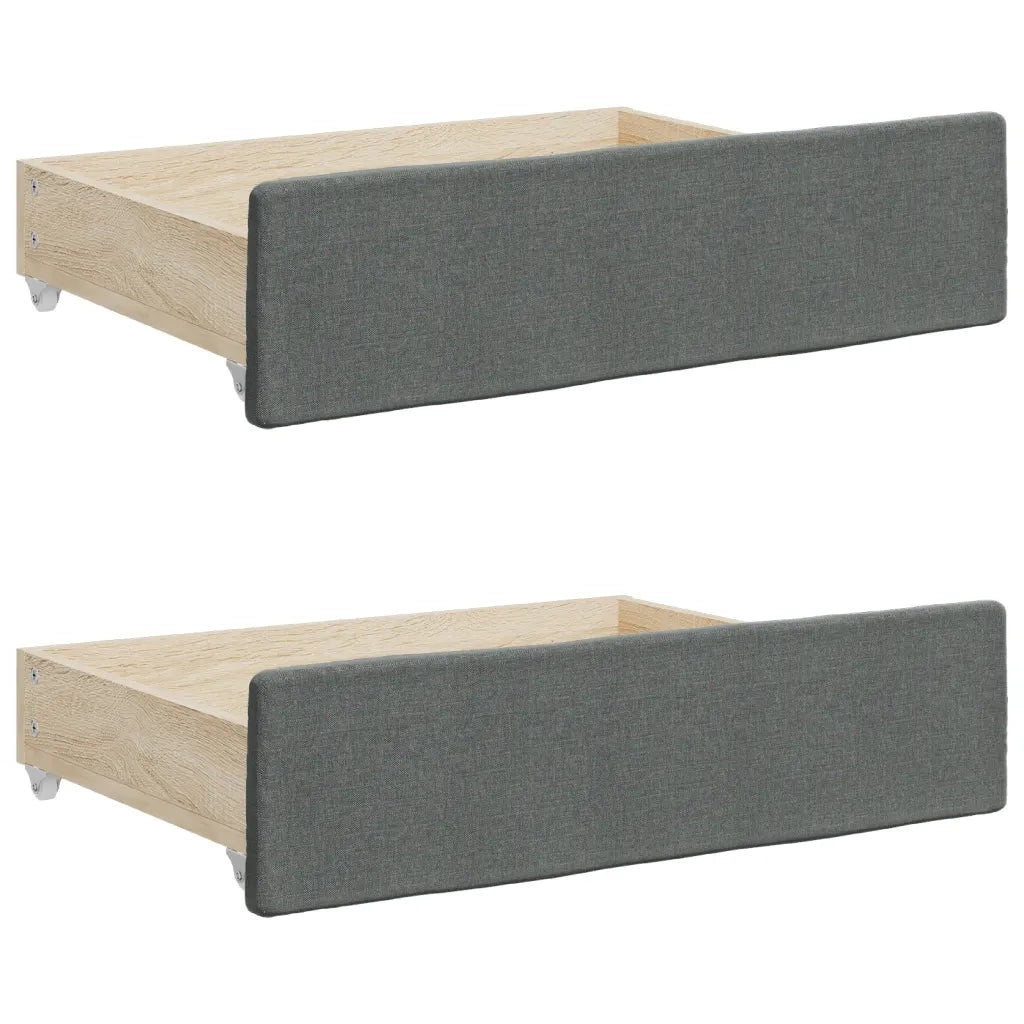 Divano Letto Estraibile Cassetti-Sofa Letto-Daybed Grigio Scuro 90x190cm Tessuto 794484