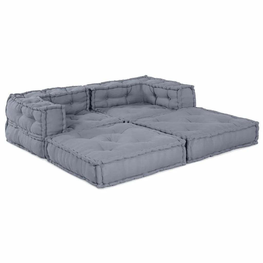 vidaXL Cuscino 2 pcs Grigio 70 x 70 x 54 cm Poliestere