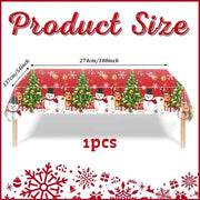 Tavolo di Natale Quadrato Rosso 137 x 274 cm - Impermeabile - Natale - Decorazione di Tavola Festiva per Festa di Natale - Cucina - Tappeto di Natale Rosso