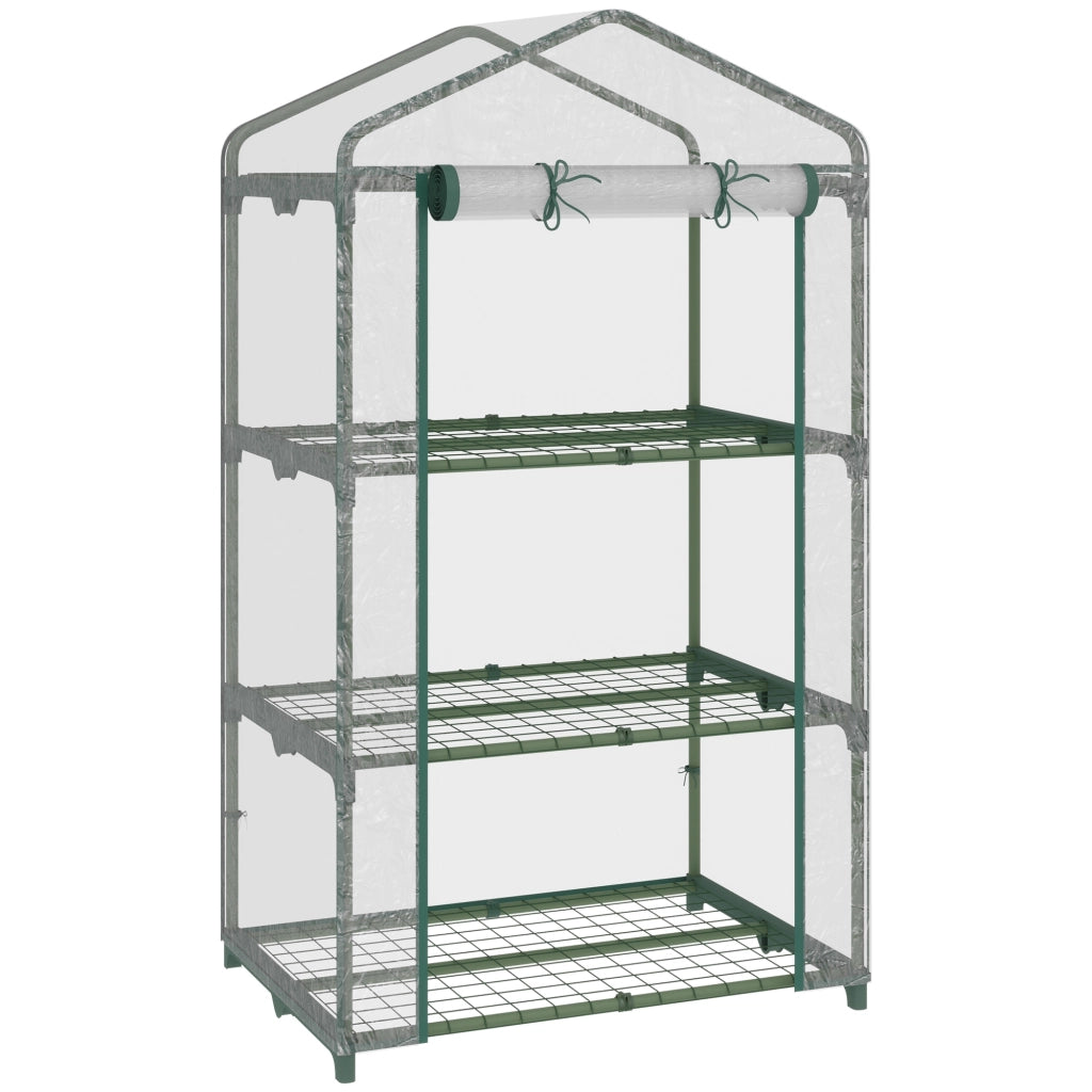 Serra da giardino 3 livelli con 3 ripiani ¨C zephmum ¨C 69x49x125 cm trasparente