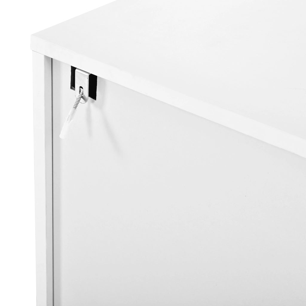 Mobile TV bianco 180x40x49;5 cm con 4 cassetti e ante scanalate