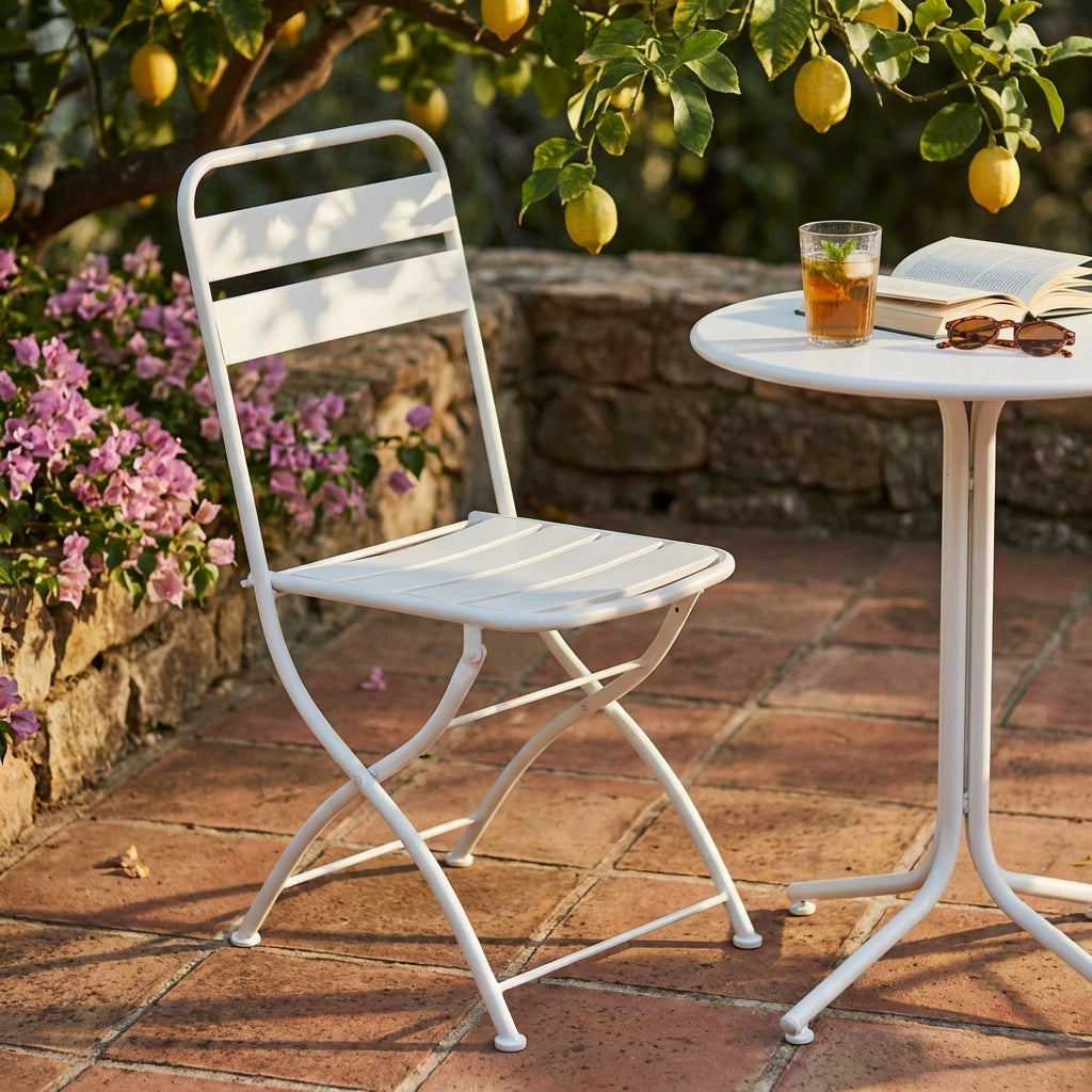 Sedia da Giardino Salvaspazio in Acciaio cm 42x50x88 - STUART