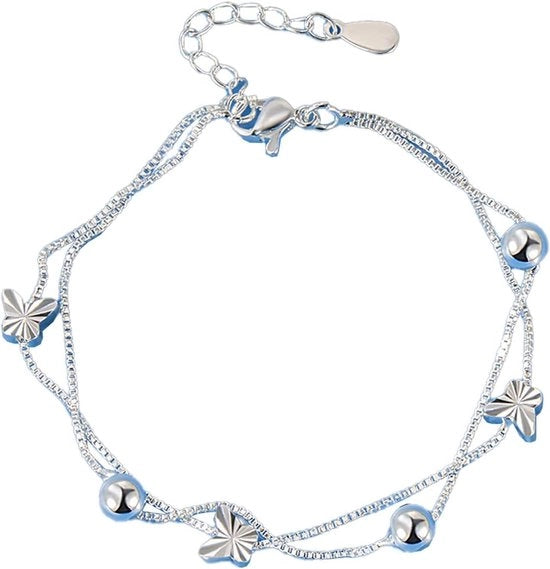 bracciale farfalla con perle regolabile a strati regalo per figlia, madre, ragazze, sorella, amica - bracciali di amicizia per donne - SENZA COPPER.