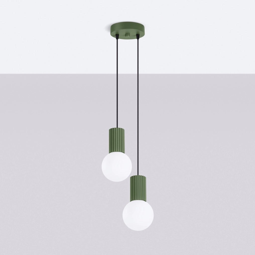 Lampada a sospensione HALO 2P verde oliva