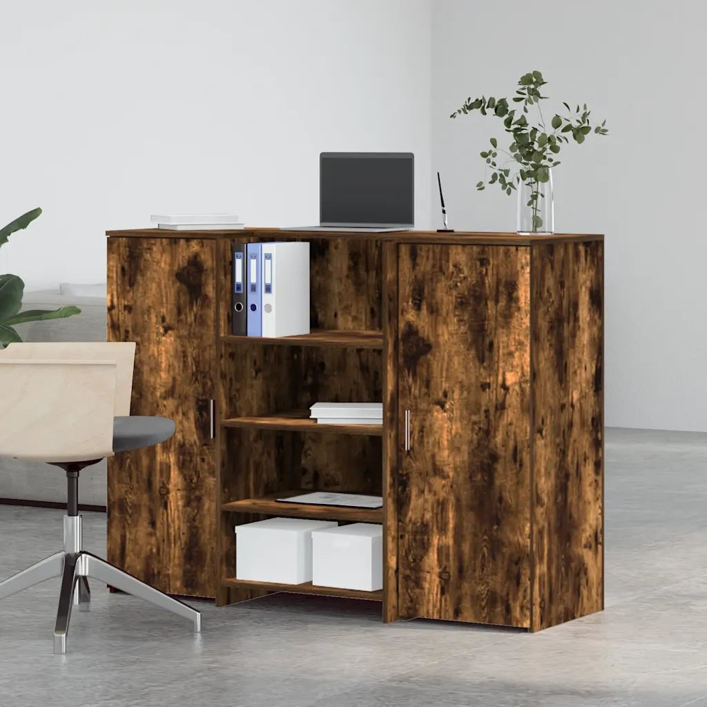 vidaXL Banco Reception Rovere Fumo 135x50x103,5cm in Legno Multistrato