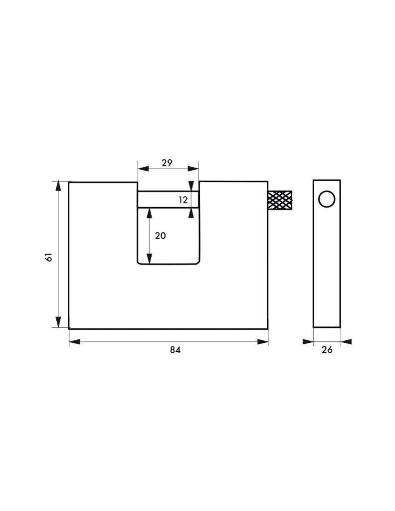 Lucchetto LAND blindato 80 mm, 3 chiavi – THIRARD