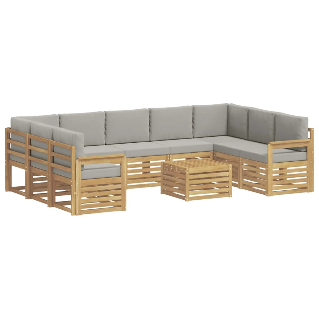 Set di divani da esterno 8 pcs Bianco e Grigio Chiaro