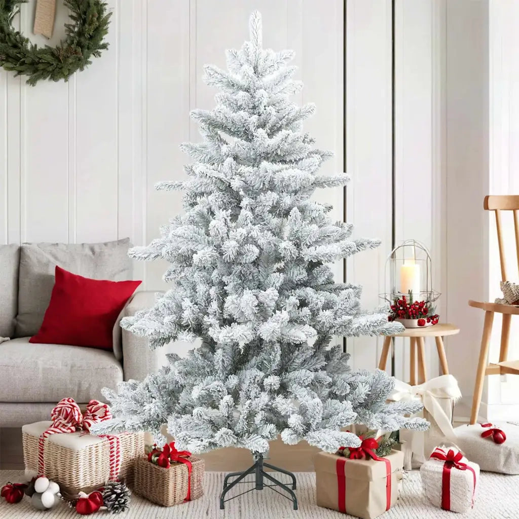 Albero di Natale | Decorazioni natalizie Artificiale Snodato Foderato di Neve Bianco