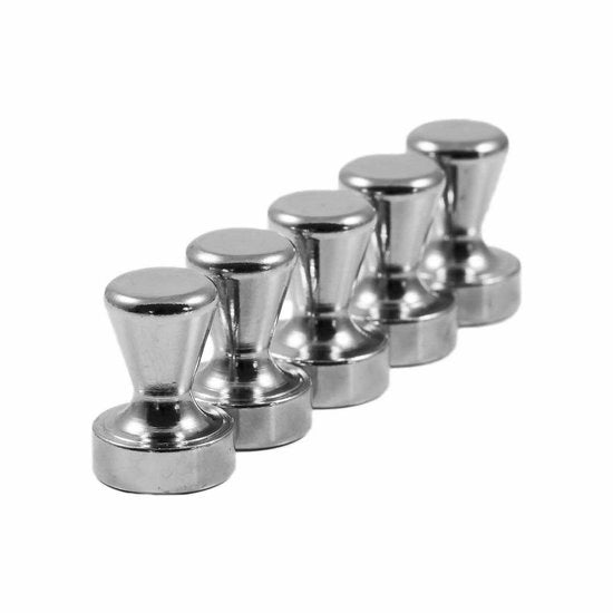 Set di 5 magneti forti a forma cilindrica in acciaio N42 neodimio magneti extra forti 

Dimensioni Ø 15x21mm 

Magnetici forti per bacheche magnetiche, lavagne bianche, frigoriferi, spille magnetiche, spille magnetiche