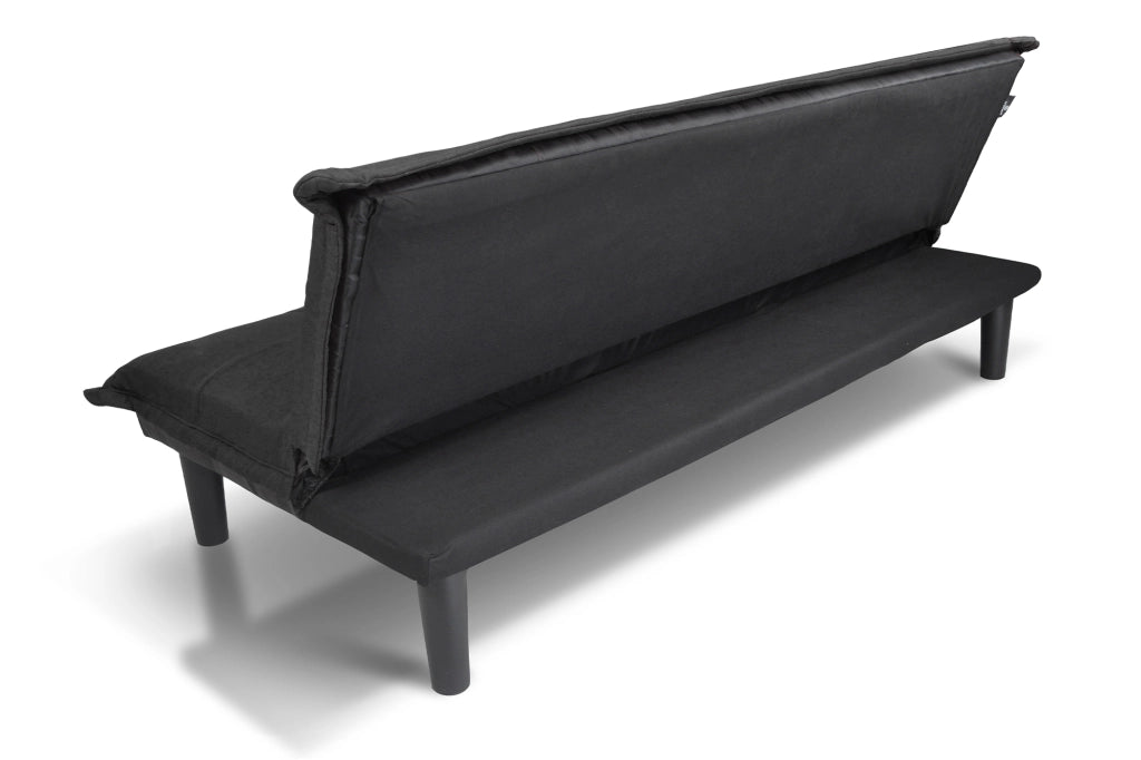 Divano letto clic clac, divanetto Russell in tessuto vellutato nero DL-RU10FB