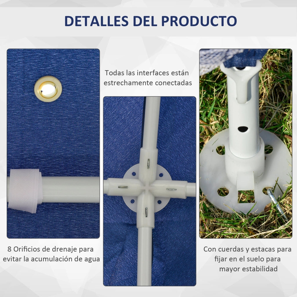 Carpa da giardino 3x3 m con zanzariera ¨C Minimal ¨C Blu 300x300x240 cm