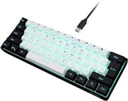 Tastiera da Gioco - Meccanica - Tastiera - Illuminazione di Sfondo LED - Ergonomica - Bianco - Nero