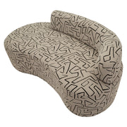 Dadato, Divano Fisso 2 Posti Disegni Geometrici, 93x45x178h cm Beige