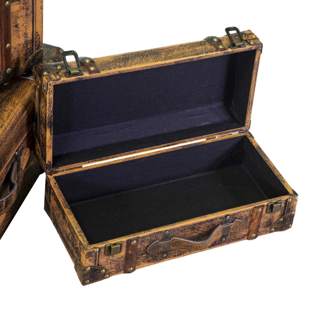 Baule valigia ecopelle 1-3 marrone cm 65x36h24