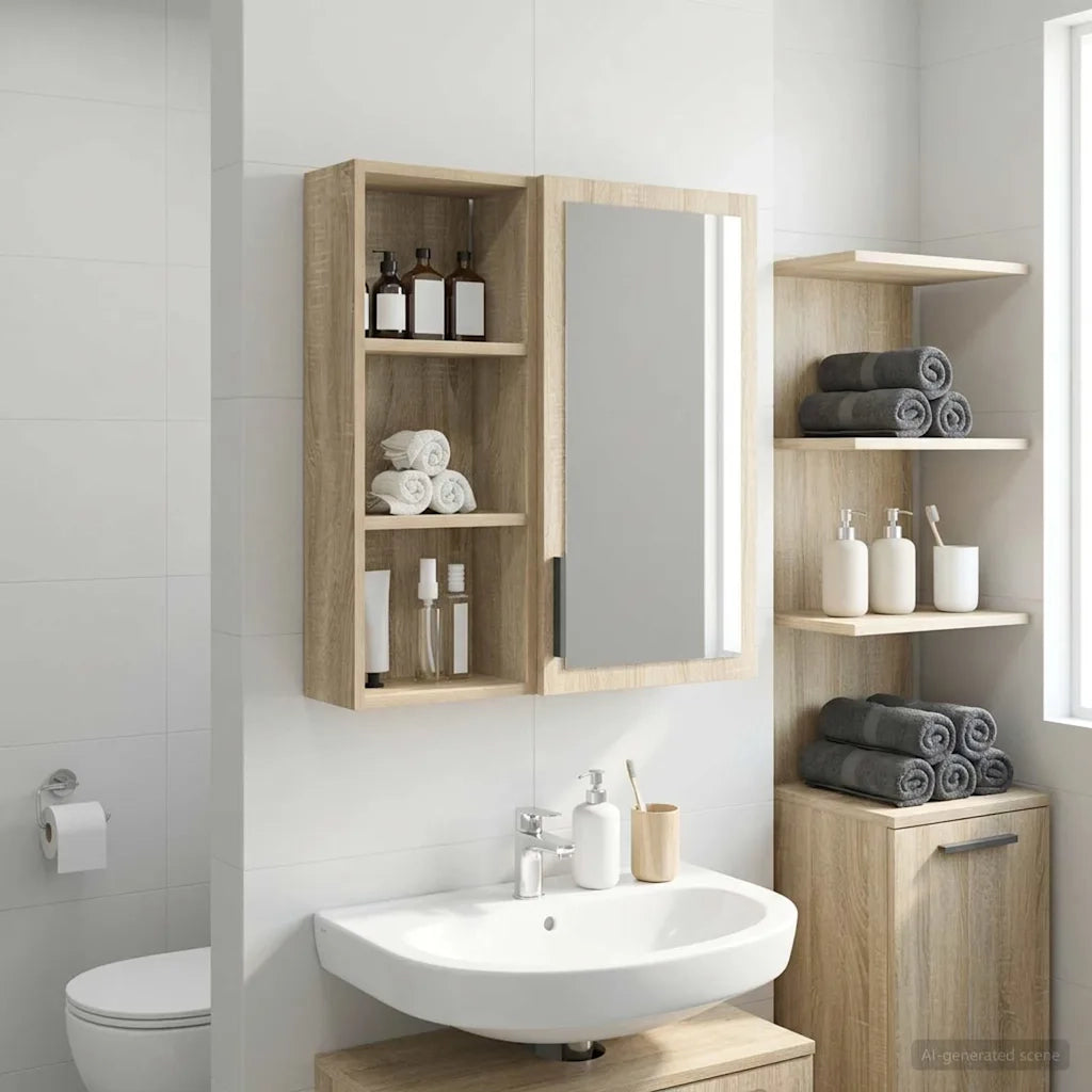 Armadio da bagno a muro Rovere Sonoma 30 x 14 x 70 cm 889329